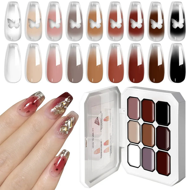 LIMEGIRL 7in1 Nail Gradient Gel Kit Long-lasting Nail Gel Polish Hybrid Color High Texture Gradient Nail Gel for Nail Salon Art