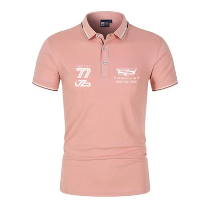 Cadillac Logo Men's Polo, Summer Short-sleeved, Casual Men's Polo T-shirt, New Fashion Men's Top