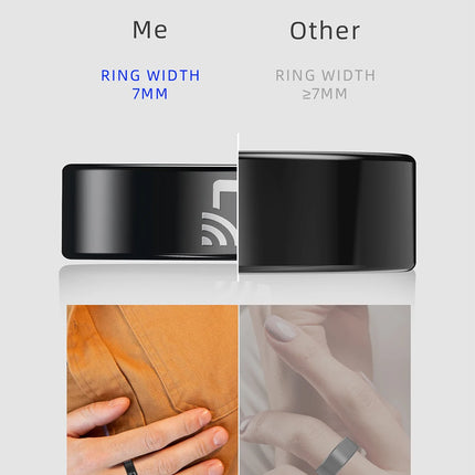 R20 Ceramic Smart Ring Support NFC Access Control 7mm Ultra Thin For Men Women Heart Rate Blood Pressure Oxygen IP68 Waterproof