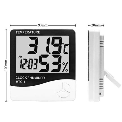 HTC-1 HTC-2 LCD Electronic Digital Temperature Humidity Meter Home Thermometer Hygrometer Indoor Outdoor Weather Station Clock