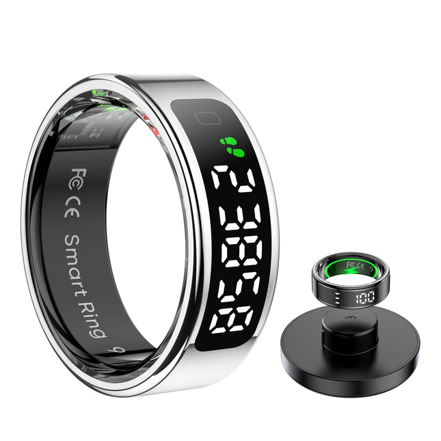 New R11 Smart Ring With Display Screen Gesture Control Health Heart Rate Sleep Monitor 5ATM Waterproof Sport Fitness Smart Ring