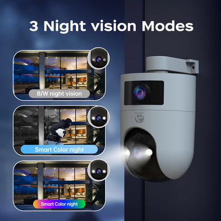 JOOAN 4K PTZ WiFi Camera Outdoor Dual Lens Dual Screen Auto Tracking HD Night Vision Security Protection CCTV Surveillance