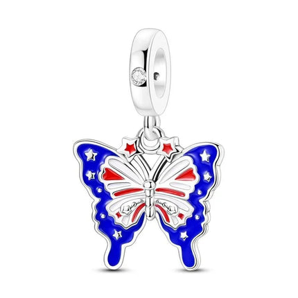 Original Charms 925 Sterling Silver Butterfly Pendant Dragonfly Flowers Bead For Women Necklace DIY Bracelet Fine Jewelry Gift