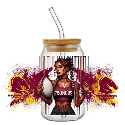 New Design Rugby Girls Series 3D UV DTF Cup Wraps for 16oz Waterproof UV DTF Transfer Sticker Glasses Mug DIY Wrap Sticker