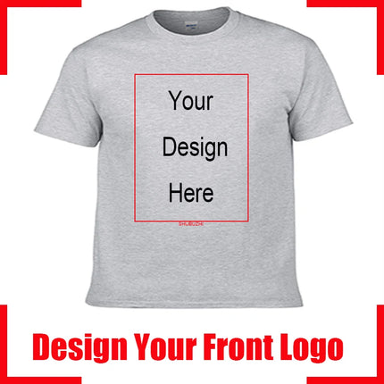 Tailor-made Custom Text Name Tsihrts Add Your Own Message Men's Cotton T-shirt Personalized Tee Your Design Men's Tshirt