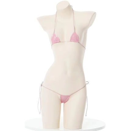 Anime Cosplay Temptation Cute Summer Beach Mini Bikini Set Women Sexy Underwear Lingerie Erotic Costumes Japanese Schoolgirl