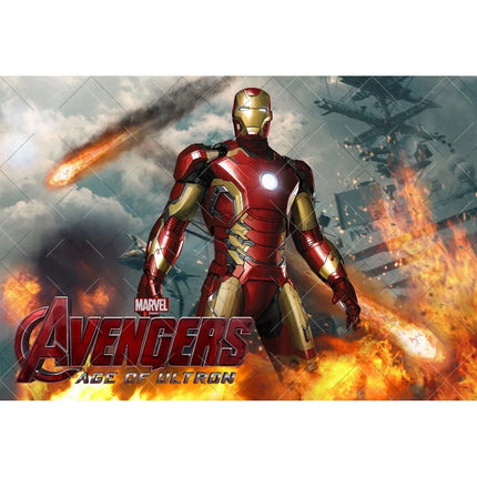 Marvel Superhero Backdrops Cartoon Avengers Theme Kids Boys Birthday Party Decor Photography Background Photo Photographic Props
