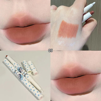 HERORANGE Dual-Ended Lip Liner & Velvet Matte Lipstick - Precision Lip Contouring with Soft Misty Finish