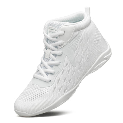 BAXINIER Girls White High Top Cheerleading Shoes Lightweight Youth Cheer Competition Sneakers kids Training Dance Tennis Shoes