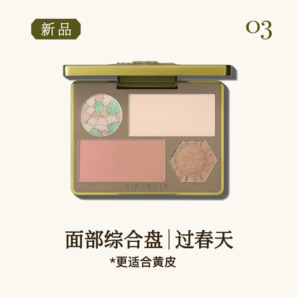 Makeup Girlcult All In One Multifunctional Face Palette Blush Highlighter Contour & Bronzer Powder & Cream for Flawless Glow