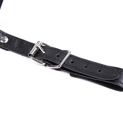 XXOO Adjustable Leather Mouth Gag Harness BDSM Bondage Slave Restraint Muzzle Gag Adult Game Sex Toy for Women Men Fetish Gear