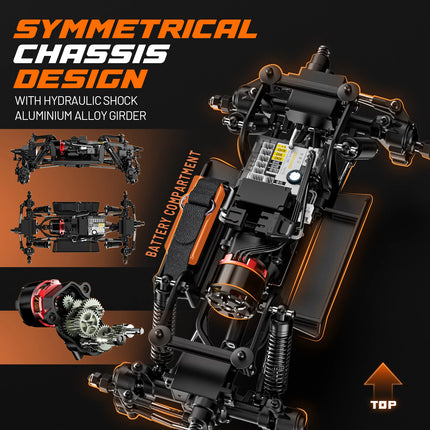 UDIRC UCX1804PRO 1:18 Scale RC Rock Crawler Four-Wheel Steering FOC Outrunner Brushless Motor All Terrains Off-Road Truck Adult