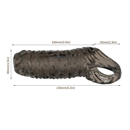 Silicone Reusable Penis Sleeve Soft Massage Toy Adult Sex Toy for Men Couple and Gay Lovers