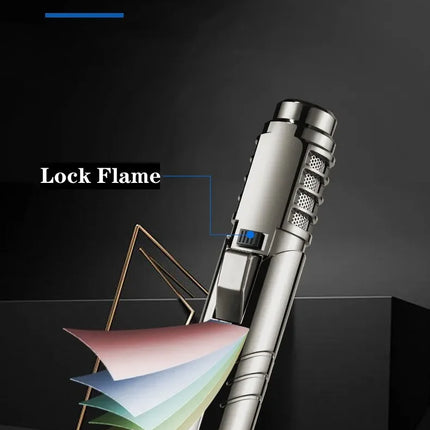 1800°High Temperature Spray Gun Butane Gas Lighter Metal Outdoor Windproof Blue Powerful Flame Torch Jet Lighter Welding Tool