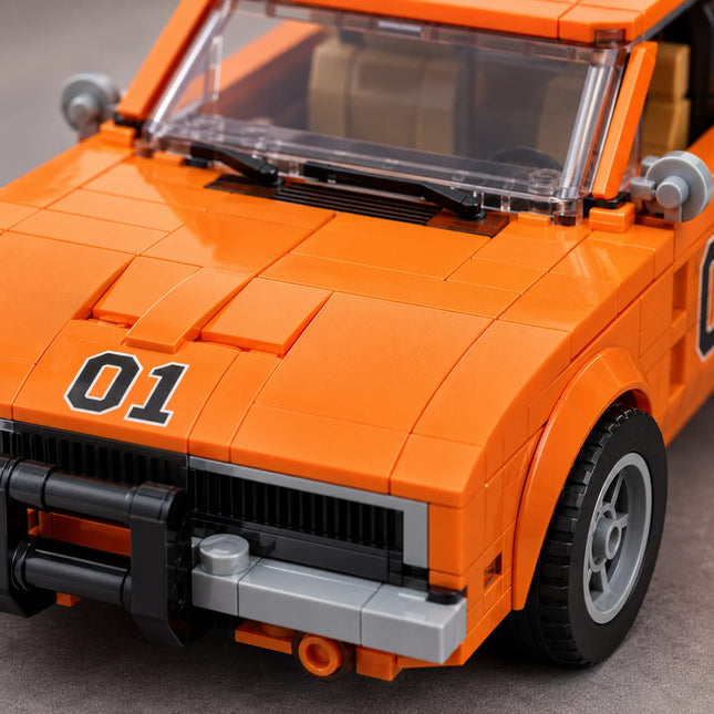 Classic American Muscle Car Building Blocks MOC Movie Prop Collectible Hazard 47th Anniversary Adult Gift