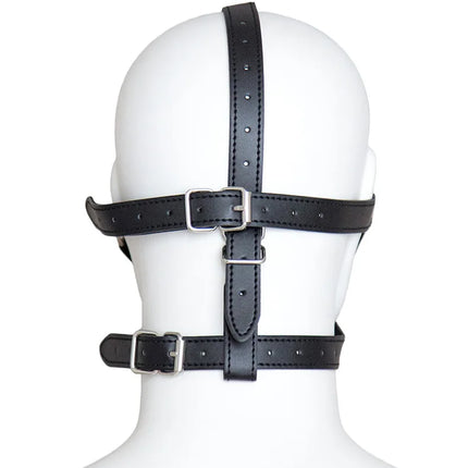 Mouth Ball Gag Blinder Leather Head Harness Mask Restraint Bondage Fetish Slave