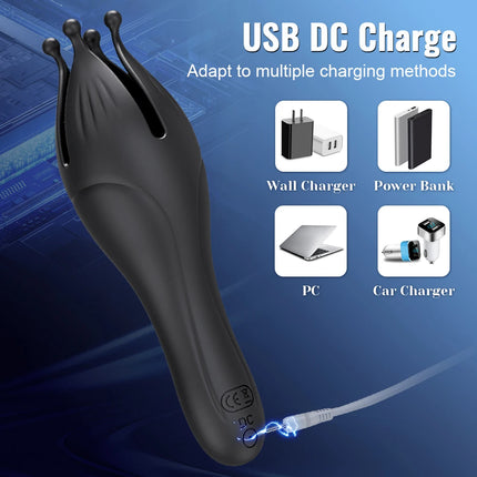 3-in-1 Male Masturbation Toy with Glans Stimulator Penis Trainer Tongue Licking Vibrator Adult Toy for Men 360° Training 18+