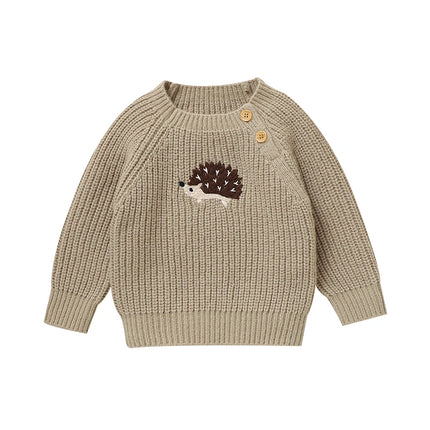 Newborn Baby Sweaters Pullovers Autumn Winter Hedgehog Knitted Infant Boy Girl Crew Neck Long Sleeve Jumpers Tops Children Coats