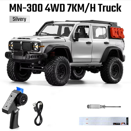MN300 1:12 4WD RC Rock Crawler Off-Road Truck With 280 Motor Metal Chassis 2.4G Remote Control Climbing Vehicle Adults Car Gifts