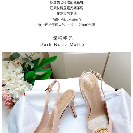 Women's pointed high-heeled sandals for women's summer 2025 new style pointed high-heeled shoes with metal buckle single shoes