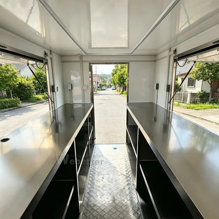 Customizable Mobile Food Truck Cart, Lemonade Crepe Bakery Food Trailer Equipped With Complete Kitchen Gear