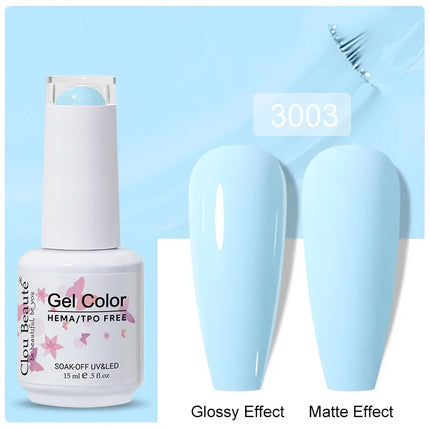 Clou Beaute 15ml Nail Gel Polish Vernis Semi Permanent UV LED Lamp Lakiery Hybrydowe Hema Free Red Nail Art Gel Lacquer Gel