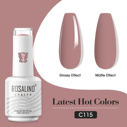 ROSALIND 15ml Nail Gel Polish Macaron Hybrid Varnish Semi Permanent Nail Art Design Soak Off Top Base Coat Esmalte UV Gel Nail