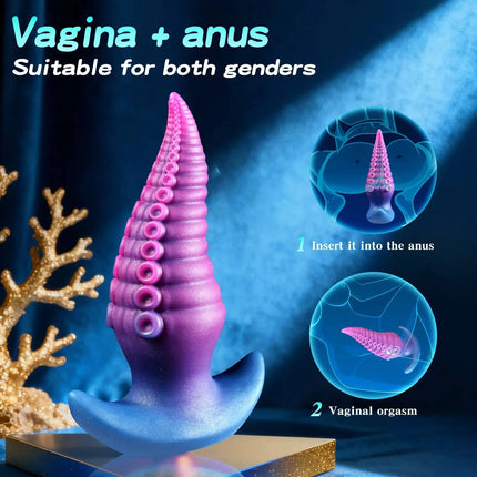 Octopus Tentacle Dildo Silicone Gradient Color for Adults Strong Stimulation Anal Vaginal Use Personal Pleasure Sex Toy