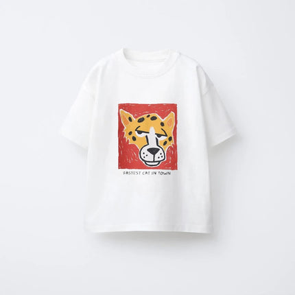 Animal Pattern Boys Clothes T-shirt Summer New Simple Fashion Short Sleeve Tops Kids Tees Round Collar Print Children's T Shirts