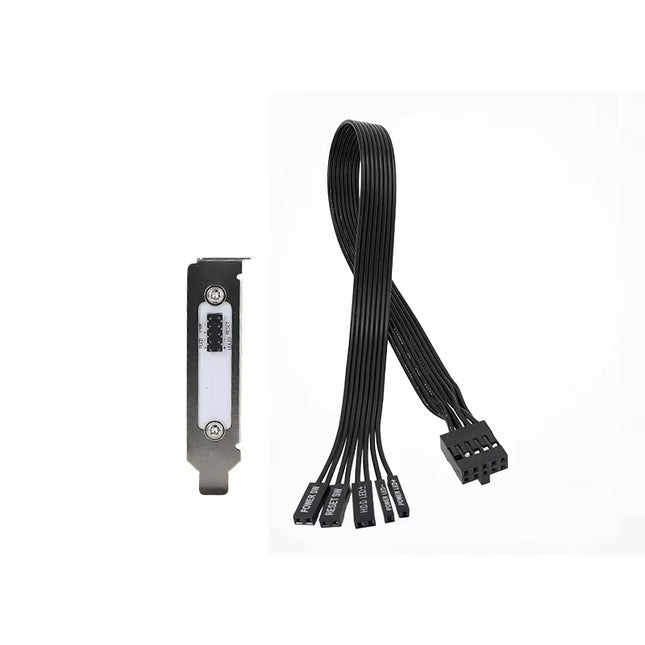 RGEEK 30cm Motherboard External Power Switch HDD LED Restart Button Extension Power Cable for PC Case Chassis PCI Baffle