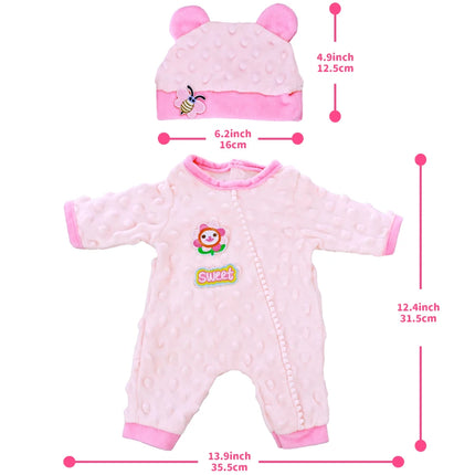 18Inch/45CM Baby Doll Cute Plush Bee Pajamas Hat Set (No Doll) Born Baby Doll Outfit Reborn Baby Doll Clothes Toy Wear Girl Gift