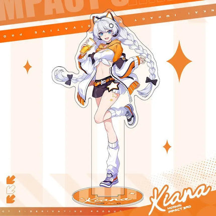 Game Honkai Impact 3 Alloy Brooch Badge Keychain Stand Cartoon Elysia Kiana Keyring Pendant Clothing Bag Decoration Gift Kid Toy