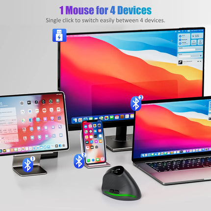 Lefon 2.4G Ergonomic Mouse Vertical Wireless Mouse Rechargeable Gaming Mice for PC Laptop MacOS Office F35C/F35B/F35 버티컬 마
