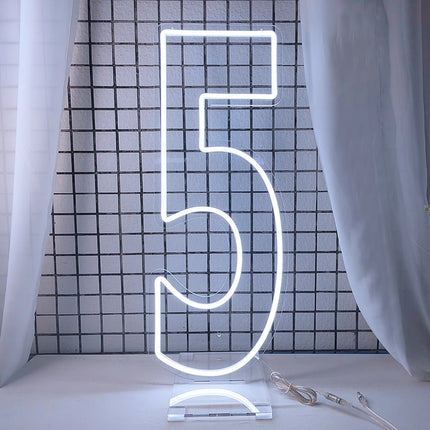 Extra-Large LED Neon Numbers Sign 76cm/100cm Stand up & Wall Mounted for Birthday Wedding Celebration Party Decor