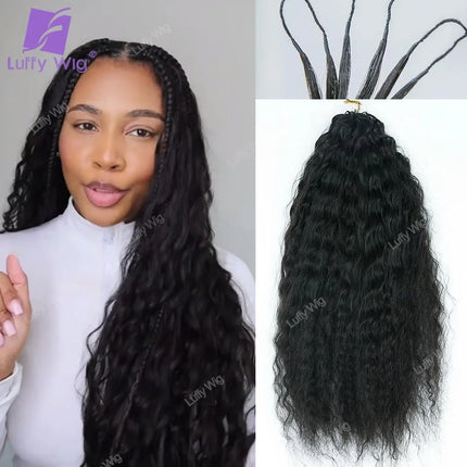 Wet and Wavy Human Hair Crochet Braids Extensions Pre Separated Burmese Remy Hair Bundles With Loop Knotless For Braiding