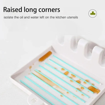 Pan Lid Holder Supports Spoons Pot Cover Rests Spatula Stand For Kitchen Convenience Utensils Tools Accessories Cooker Organizer