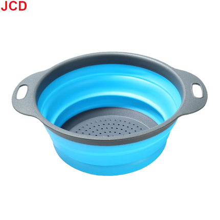 JCD 1pcs Fruit Vegetable Washing Basket Foldable Strainer Silicone Colander Dish Collapsible Drainer Filter Kitchen Storage Tool