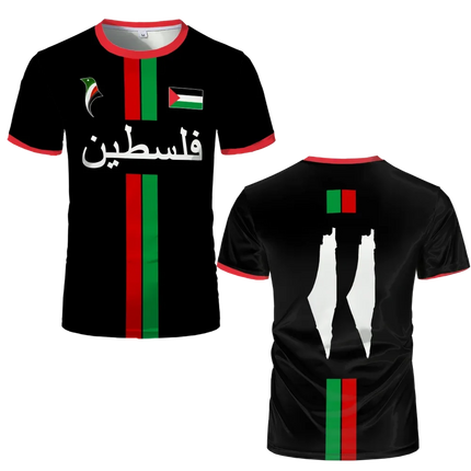 Palestine Football T Shirts For Men Summer Fashion Short Sleeve Palestinian Flag 3D Printed Casual O Neck Loose Mens Tops Tees