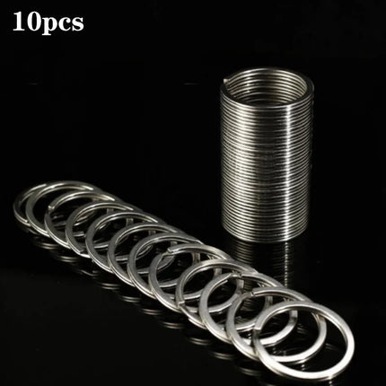 Silver Plated Metal Blank Keyring Keychain Charms Split Ring Keyfob Key Holder Link Rings Women Men DIY Key Chains Accessories