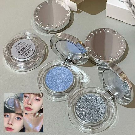 Diamond Grey Blue Highlighter Eyeshadow Palette Shine Pearlescent Face Body Brighten Glitter Natural Gloss Contour Makeup