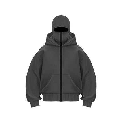 Men and Women Balaclava Y2K Gothic Harajuku Spring Autumn Winter New Item Double Hooded Sweatshirt Men Hooded Mask Zipper Jacket