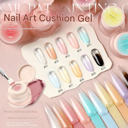 1Jar Cushion Patting Gel Polish Ombre Black White Peach Pat Pat Gel Nail Polish Drawing Liner French Nail Cushion Gradient Gel