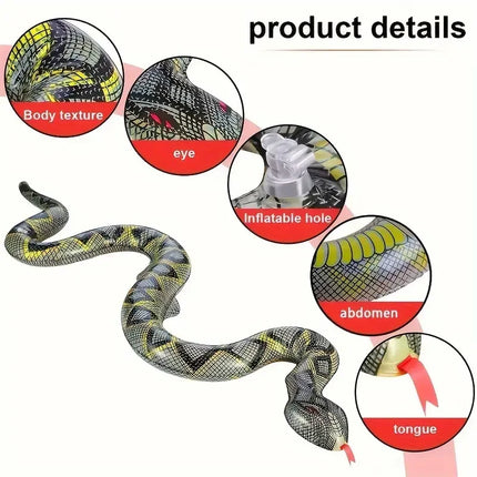 PVC Inflatable Python, Halloween Prank Prop, Terrifying Realistic Toy Snake