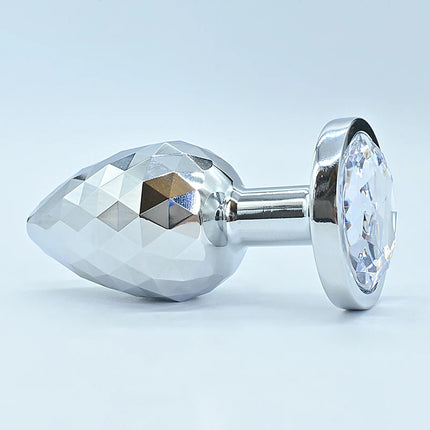 Silvery Stainless Steel Diamond Surface Anal Plug Dildo Crystal Base Butt Plug Analplug Sex Toys For Woman Adult Toys Anal Toys