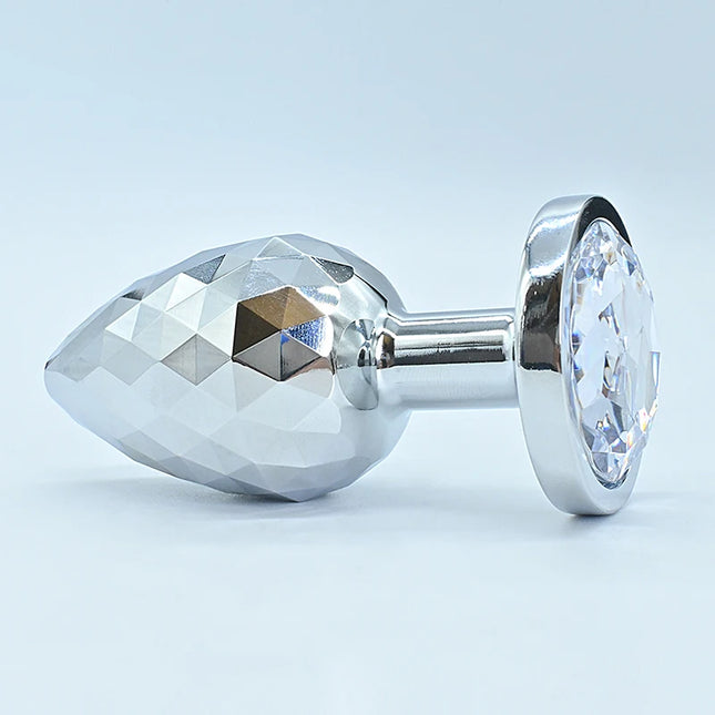 Silvery Stainless Steel Diamond Surface Anal Plug Dildo Crystal Base Butt Plug Analplug Sex Toys For Woman Adult Toys Anal Toys