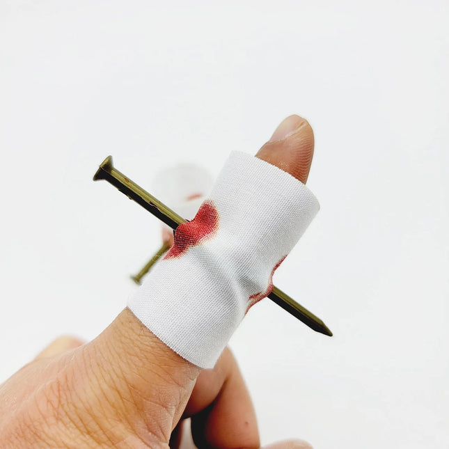 New Magic Trick Props Close Up Vanish Appearing Plastic Finger Thumb Tip + Red Silk Stage Show Props Rubber Prank Toy Tool Gifts