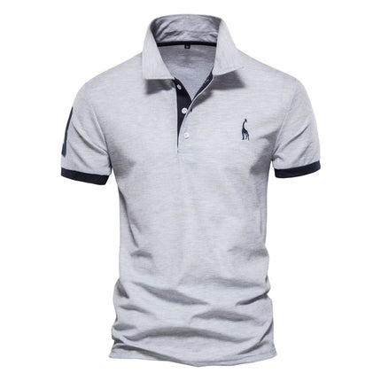 S-5XL New Summer Style Men's POLO Shirts Cotton, Solid Color, Sporty Lapel Design, Fashionable Casual Short-Sleeved T-Shirts-T02