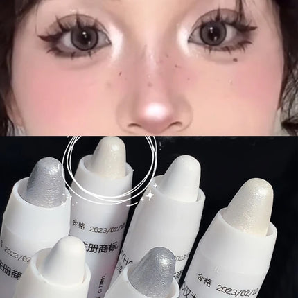 Waterproof Glitter White Eyeshadow Highlighter Pencil Long-lasting Brighten Lying Silkworm Pearlescent Silver Korean Eye Makeup