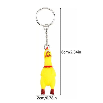 Yellow Shrilling Screaming Chicken Keychain Scream Chicken Voice Chicken Keychain Mini Rubber Squeeze Screaming Chick