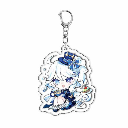 Genshin Impact Furina Arlecchino Neuvillette Lynette Lyney Wriothesley Keychain Anime Game Pendant Accessories Gift